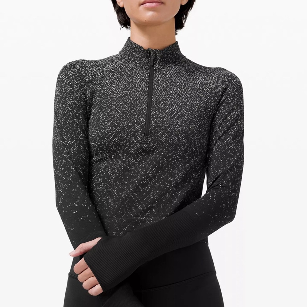 Lululemon Rest Less cropped half zip size 10